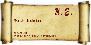 Muth Edvin névjegykártya